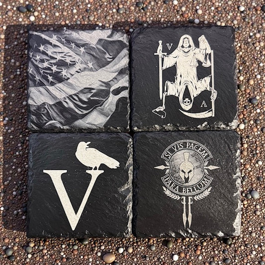Alpha Slate Drink Coasters