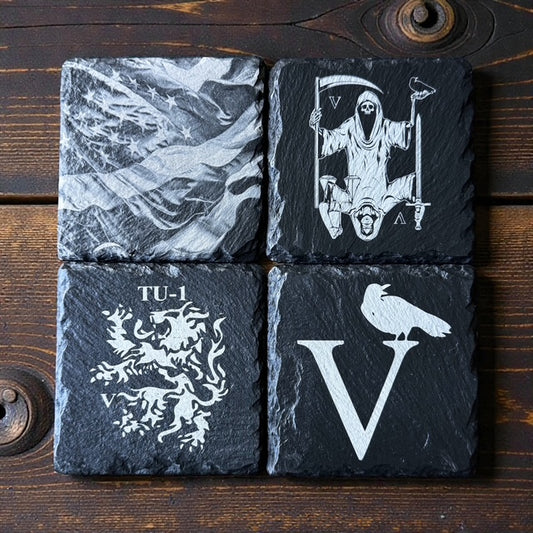 Alpha Slate Drink Coasters